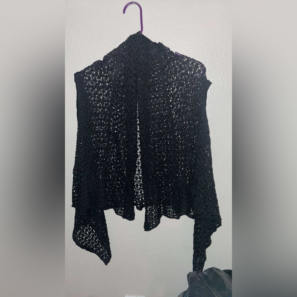Black Crochet Shawl
